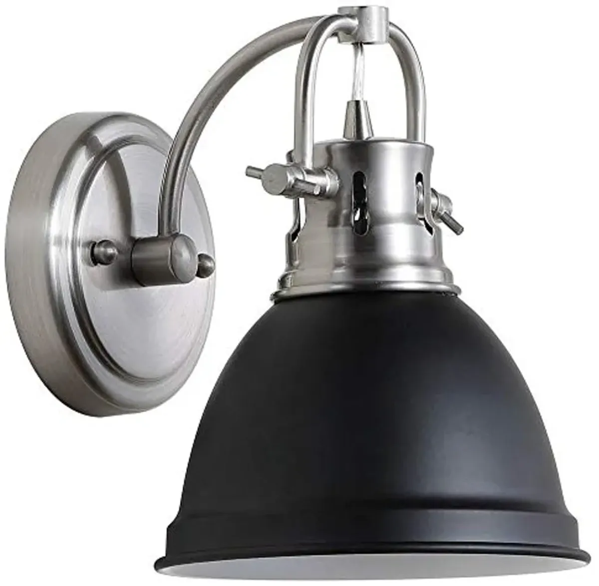 SAFAVIEH SCN4053C Lighting Lawson Brush Nickel and Black Bathroom (LED Bulb Included) Sconce