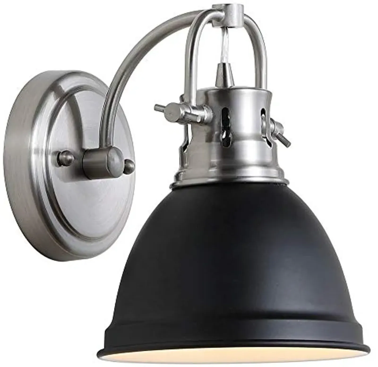 SAFAVIEH SCN4053C Lighting Lawson Brush Nickel and Black Bathroom (LED Bulb Included) Sconce