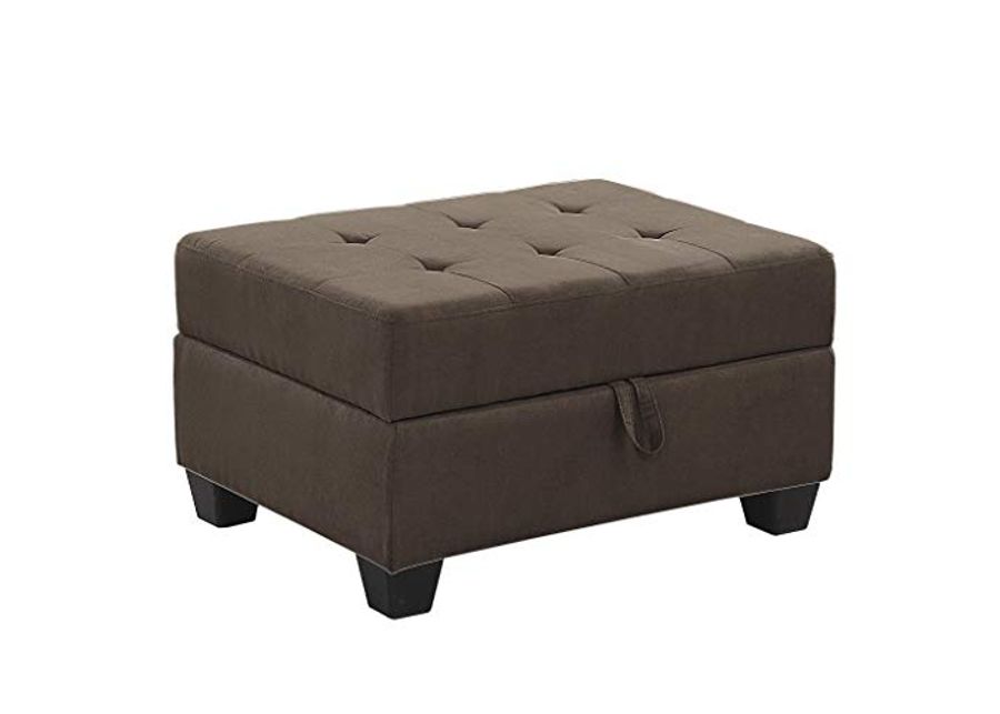 Homelegance Storage Ottoman, Chocolate