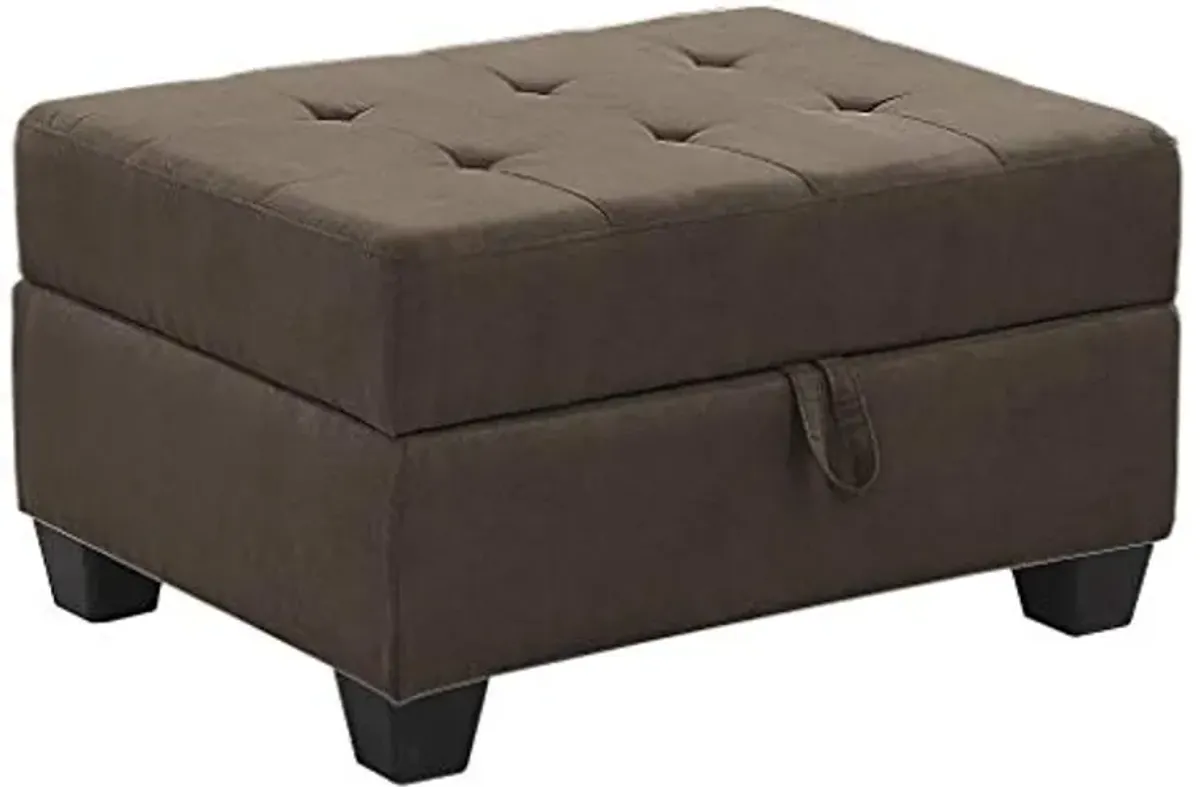 Homelegance Storage Ottoman, Chocolate