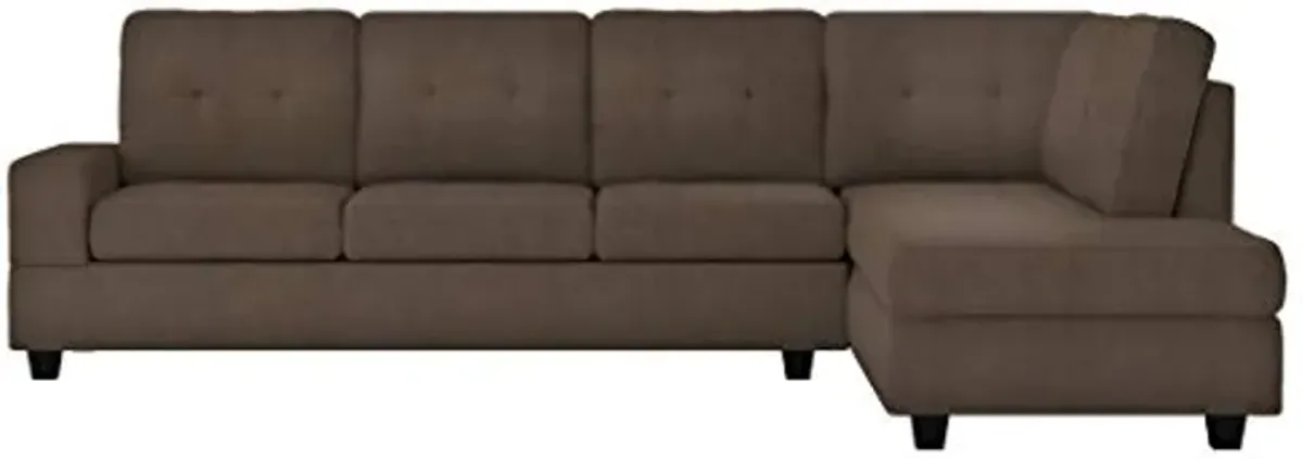 Lexicon Homelegance Muret 112" x 81" Reversible Sectional Sofa, Chocolate