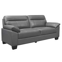 Homelegance 81" Leather Sofa, Dark Gray