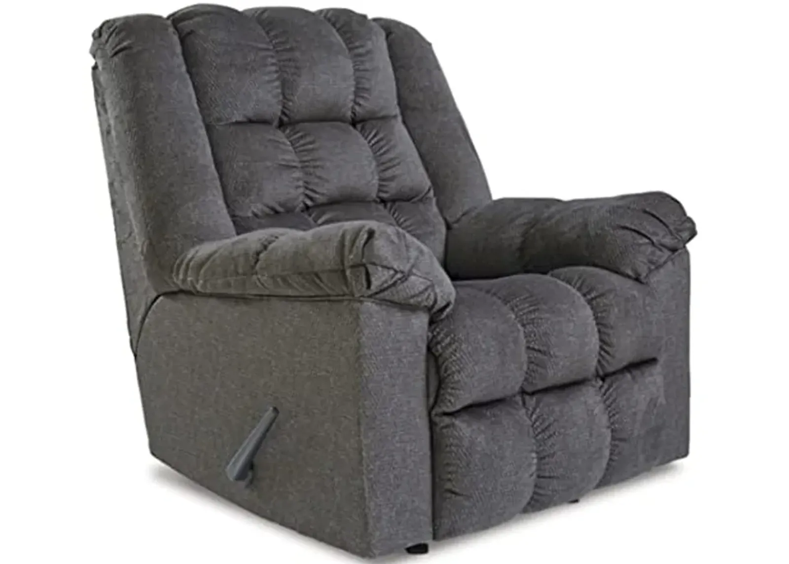 Signature Design by Ashley Drakestone Tufted Manual Rocker Recliner with Lumber Heat and Massage, Gray 40D x 43W x 43H in