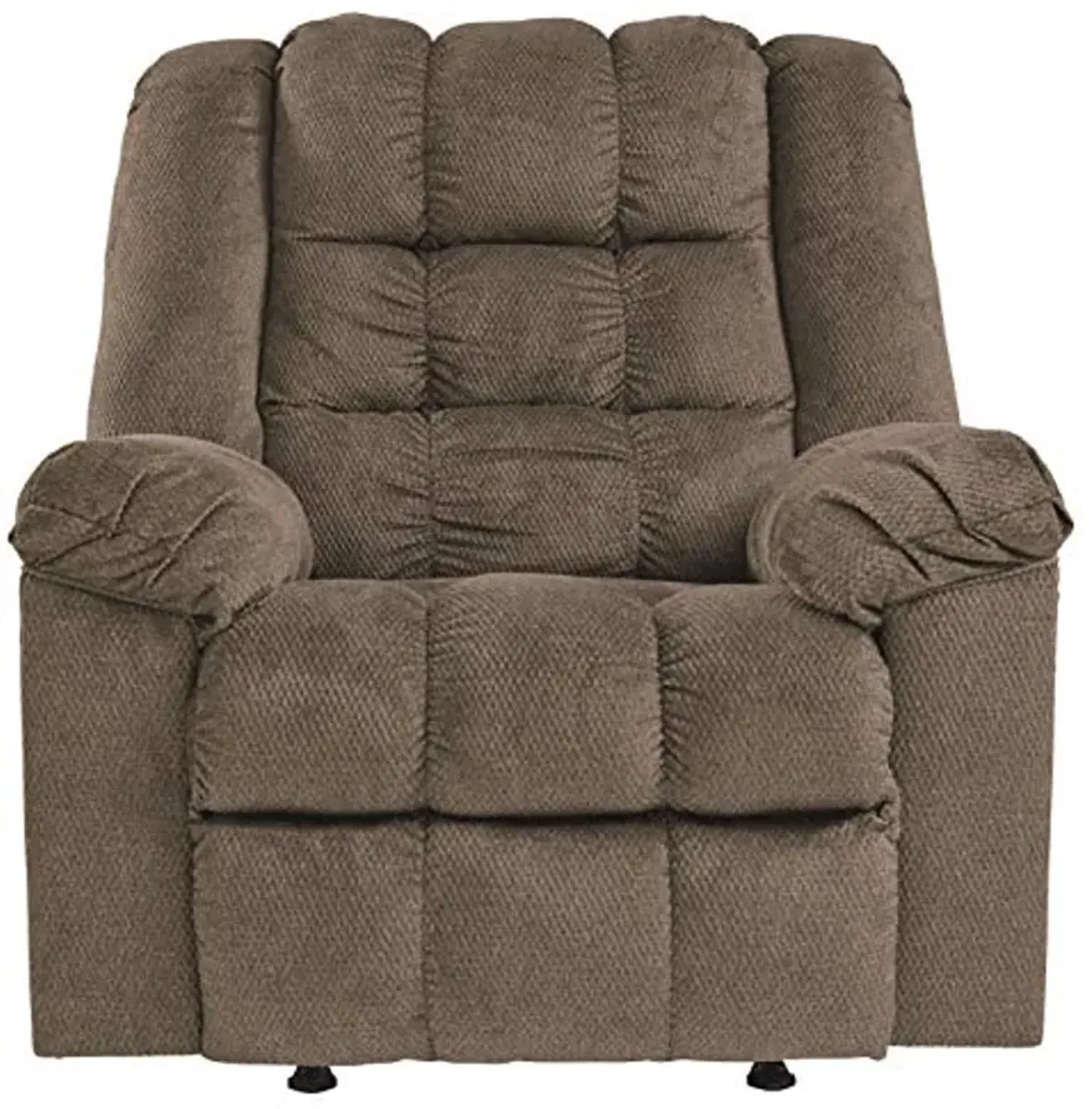 Signature Design by Ashley Drakestone Tufted Manual Rocker Recliner with Lumber Heat and Massage, Light Brown