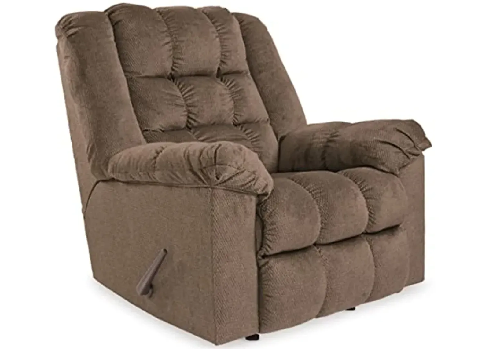 Signature Design by Ashley Drakestone Tufted Manual Rocker Recliner with Lumber Heat and Massage, Light Brown