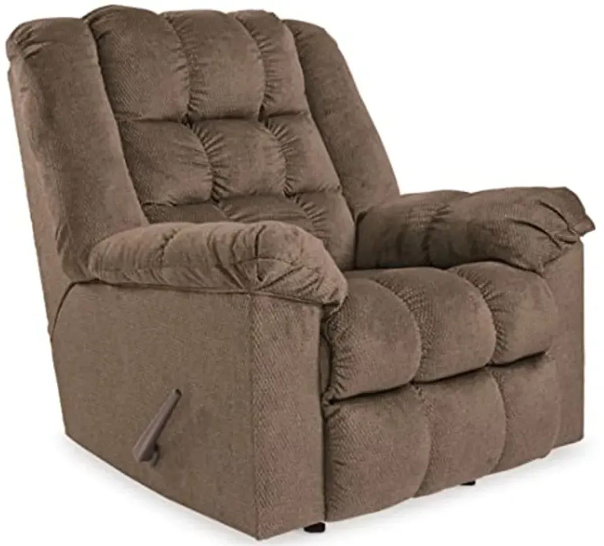 Signature Design by Ashley Drakestone Tufted Manual Rocker Recliner with Lumber Heat and Massage, Light Brown