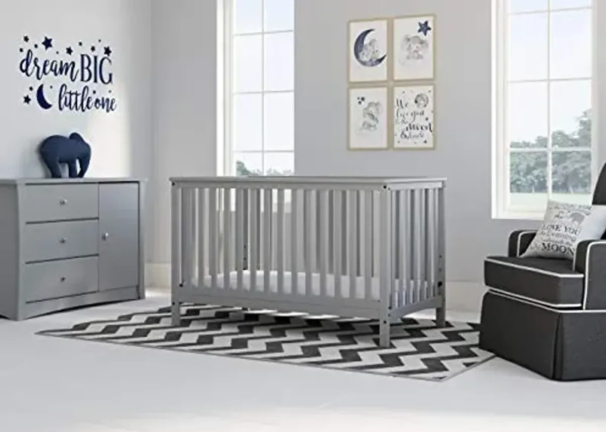 Storkcraft Hillcrest 4-in-1 Convertible Crib (Pebble Gray) - Converts to Daybed, Toddler Bed, and Full-Size Bed, Fits Standard Full-Size Crib Mattress, Adjustable Mattress Support Base