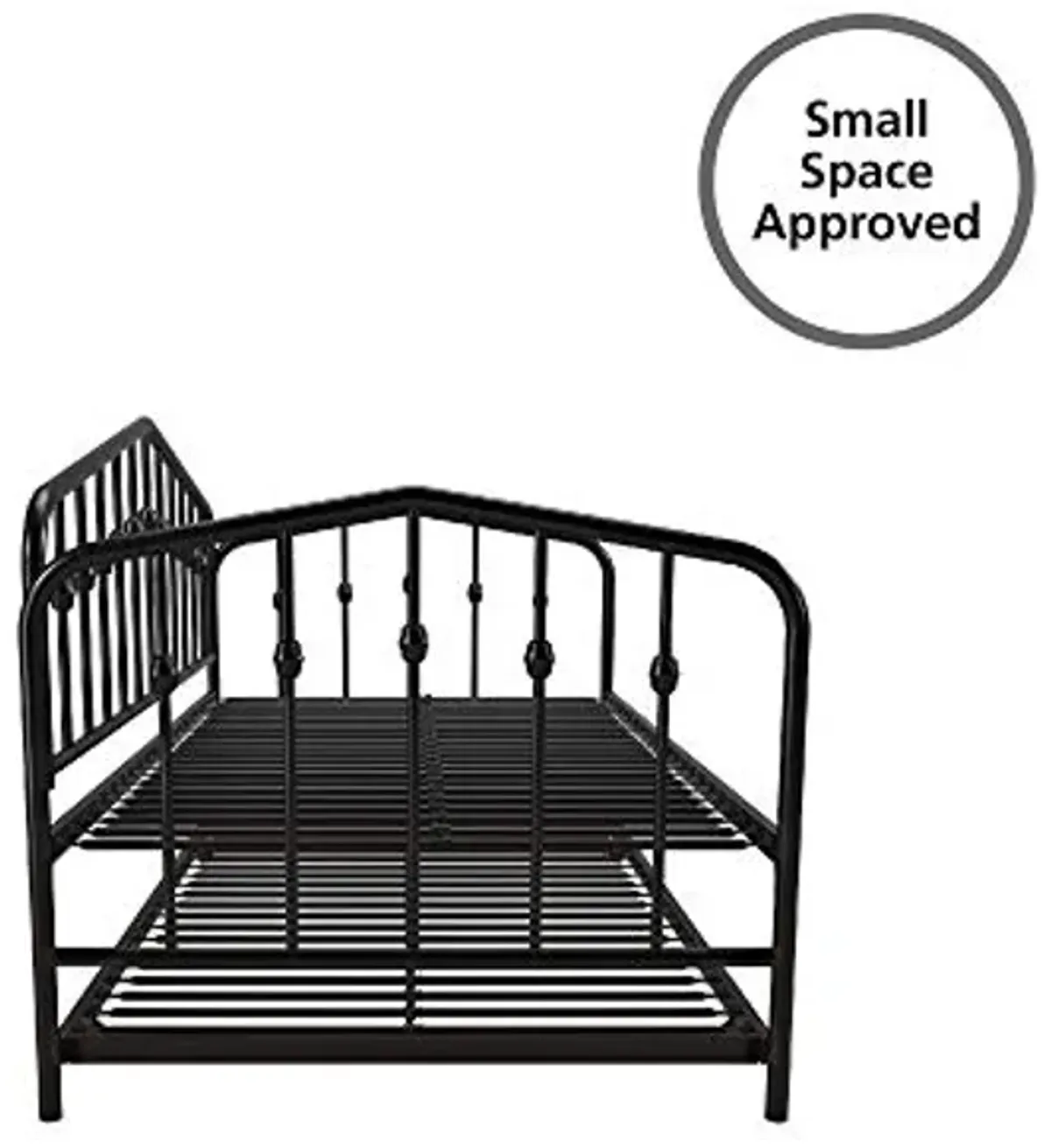 Novogratz Bushwick Metal Daybed & Trundle | Twin Size - Black Daybeds