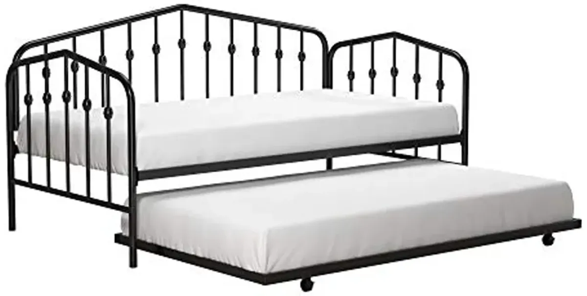 Novogratz Bushwick Metal Daybed & Trundle | Twin Size - Black Daybeds