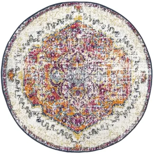 nuLOOM Maranda Transitional Medallion Accent Rug, 4' Round, Multi