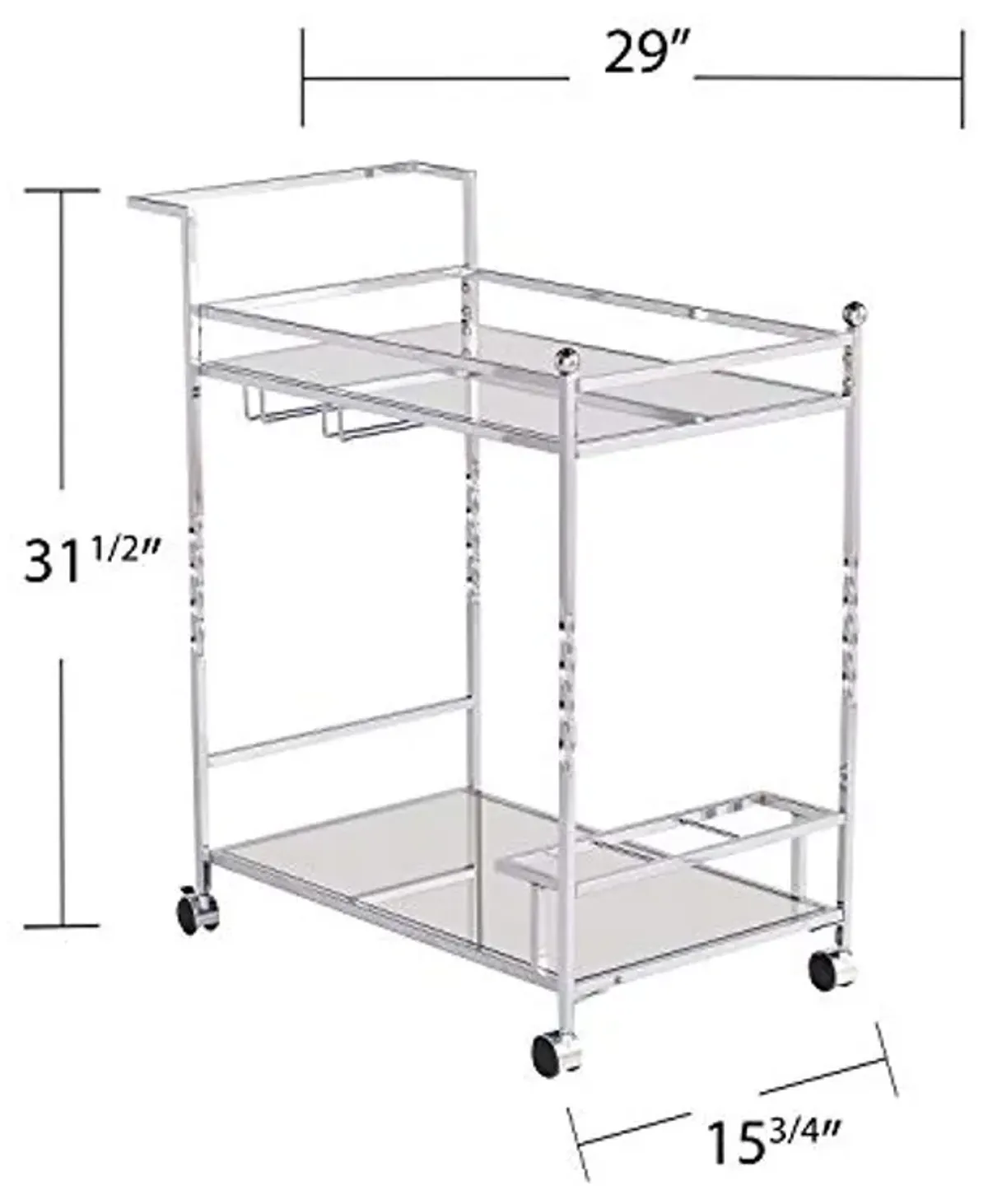 SEI Furniture Ivers Bar Cart, Silver (AMZ6853ZH)