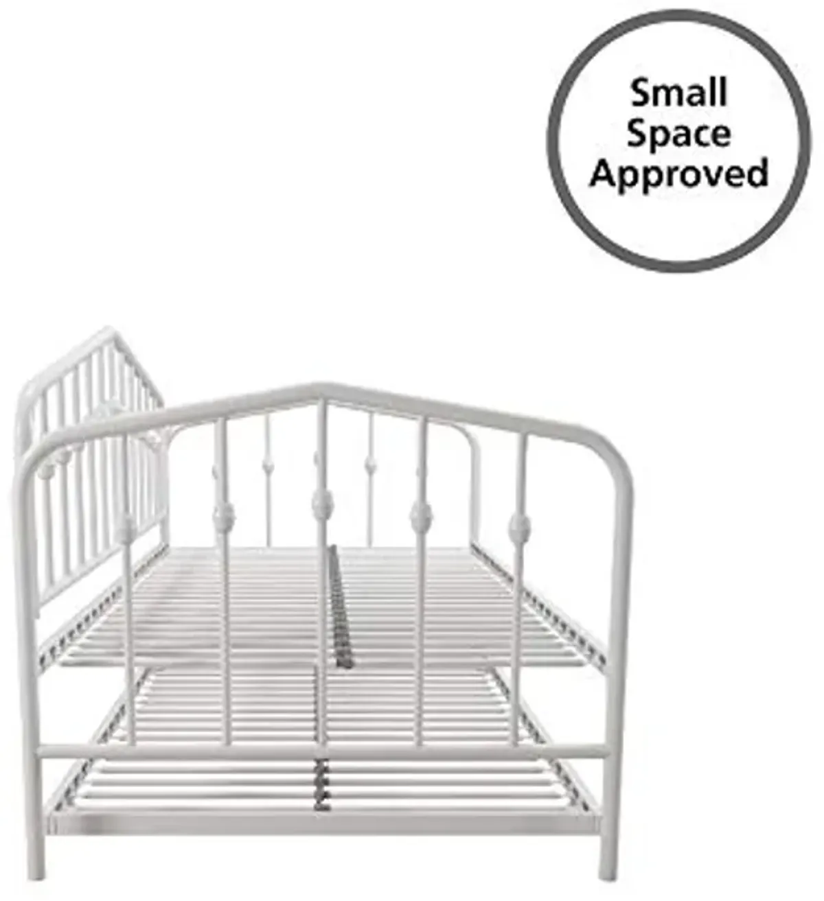 Novogratz Bushwick Metal Daybed & Trundle, Twin Size Frame, Off White