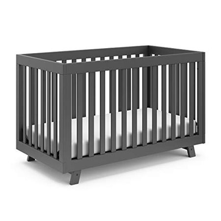 Storkcraft Beckett 3-in-1 Convertible Crib (Gray) – Converts from Baby Crib to Toddler Bed and Daybed, Fits Standard Full-Size Crib Mattress, Adjustable Mattress Support Base