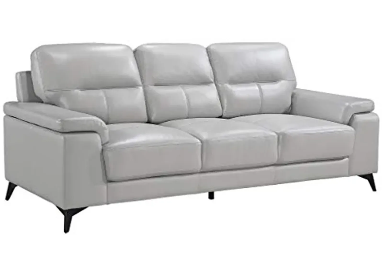 Homelegance 89" Leather Sofa, Silver Gray