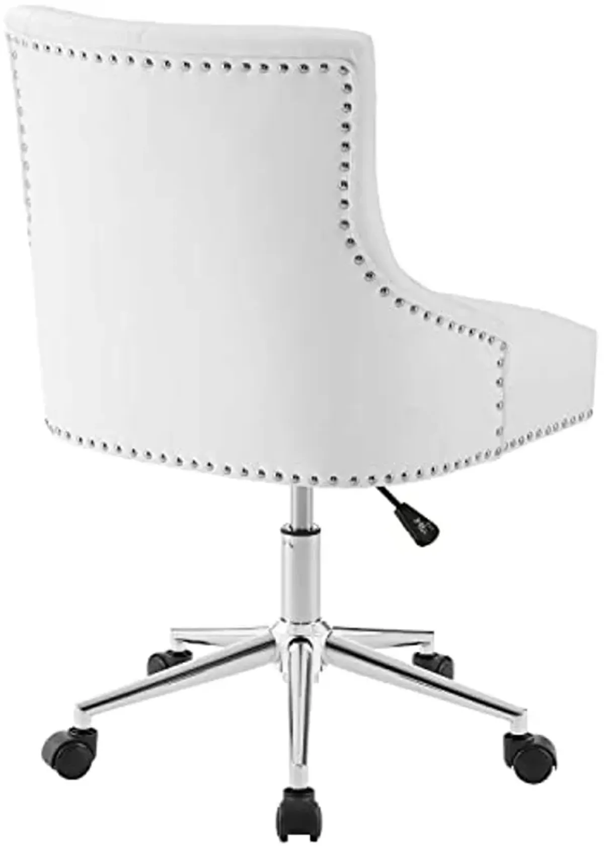 Modway Regent Tufted Button Faux Leather Swivel Office Chair with Nailhead Trim in White