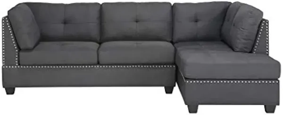 Homelegance 105" x 75" Sectional Sofa, Dark Gray