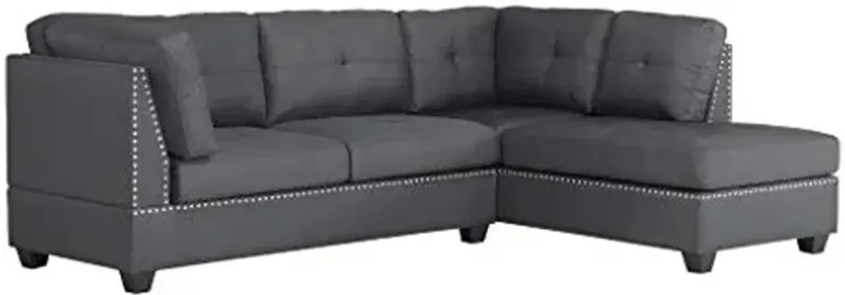 Homelegance 105" x 75" Sectional Sofa, Dark Gray