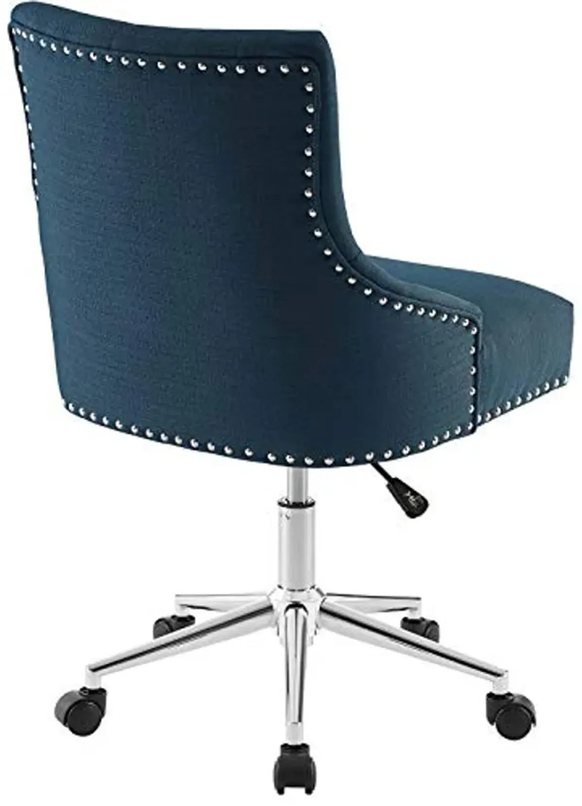 Modway Regent Tufted Button Upholstered Fabric Swivel Office Chair with Nailhead Trim in Azure