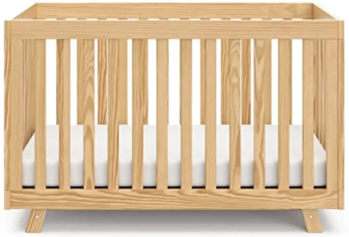 Storkcraft Beckett 3-in-1 Convertible Crib (Natural) – Converts from Baby Crib to Toddler Bed and Daybed, Fits Standard Full-Size Crib Mattress, Adjustable Mattress Support Base