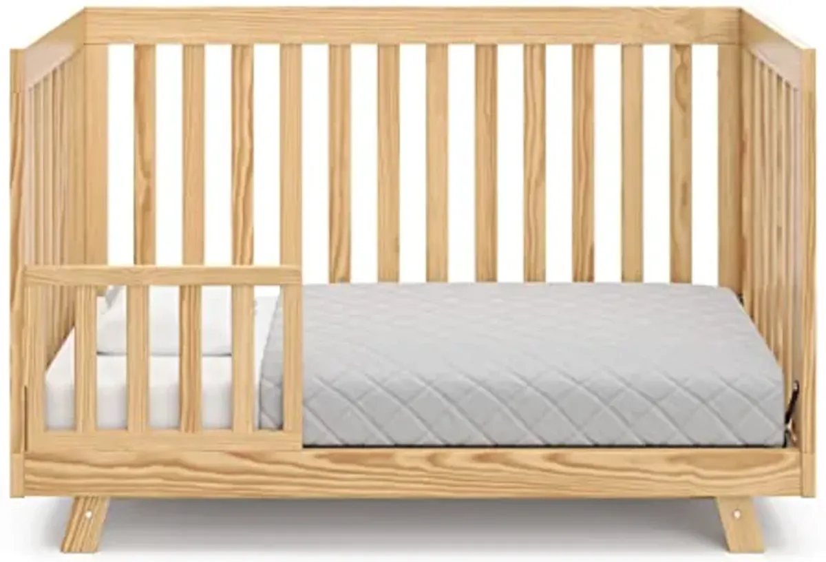 Storkcraft Beckett 3-in-1 Convertible Crib (Natural) – Converts from Baby Crib to Toddler Bed and Daybed, Fits Standard Full-Size Crib Mattress, Adjustable Mattress Support Base