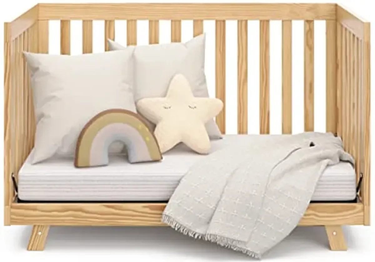 Storkcraft Beckett 3-in-1 Convertible Crib (Natural) – Converts from Baby Crib to Toddler Bed and Daybed, Fits Standard Full-Size Crib Mattress, Adjustable Mattress Support Base