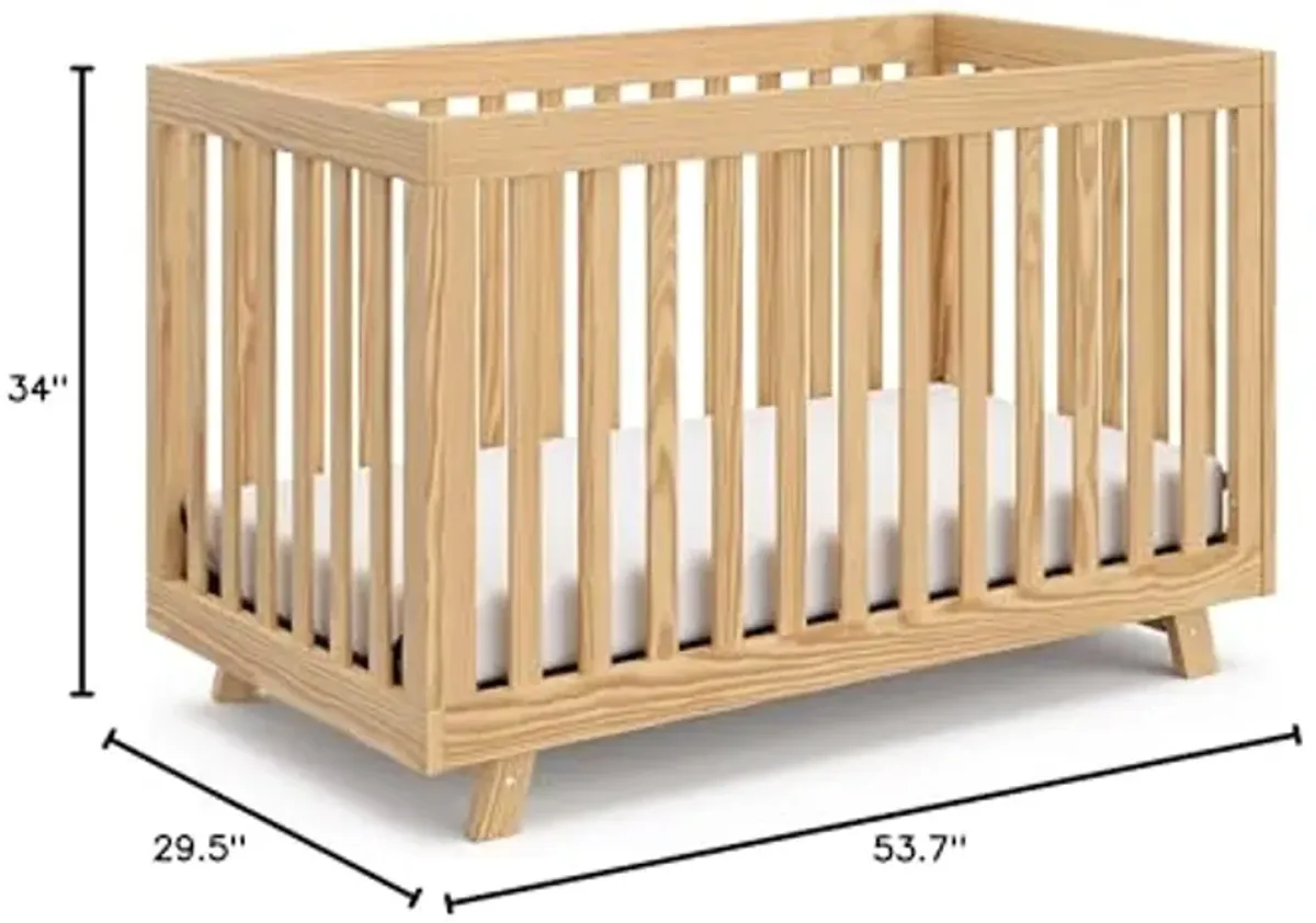 Storkcraft Beckett 3-in-1 Convertible Crib (Natural) – Converts from Baby Crib to Toddler Bed and Daybed, Fits Standard Full-Size Crib Mattress, Adjustable Mattress Support Base