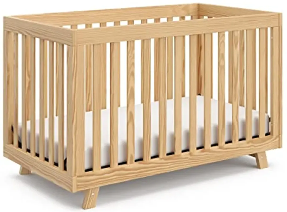 Storkcraft Beckett 3-in-1 Convertible Crib (Natural) – Converts from Baby Crib to Toddler Bed and Daybed, Fits Standard Full-Size Crib Mattress, Adjustable Mattress Support Base