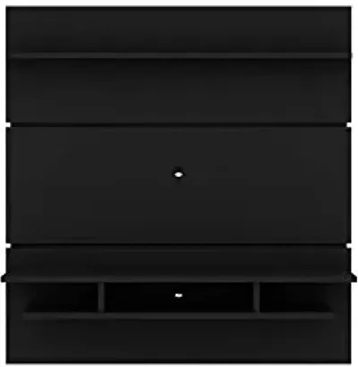 Manhattan Comfort Tribeca Mid-Century Modern Floating Entertainment Center with Décor Shelves, 62.99", Black