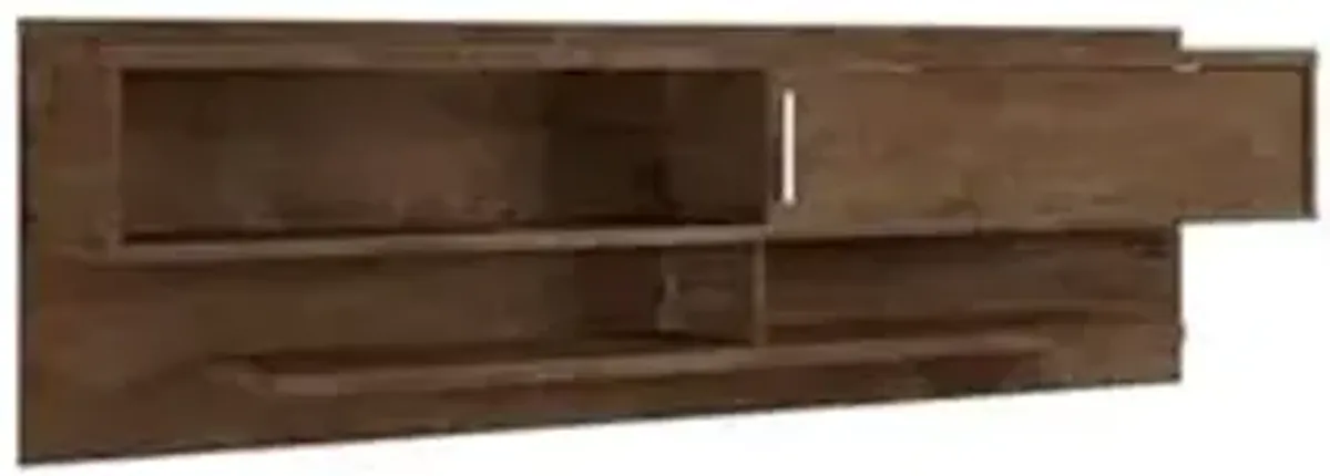 Manhattan Comfort Astor Modern Living Room Floating Entertainment Center with Media Shelves, 70.86", Rustic Brown