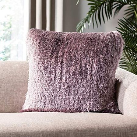 Safavieh Home Venice Lilac Glam Shag 20-inch Decorative Pillow Pillow