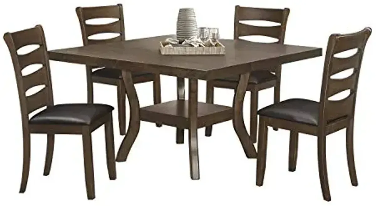 Homelegance 5-Piece Dinette Set, Brown