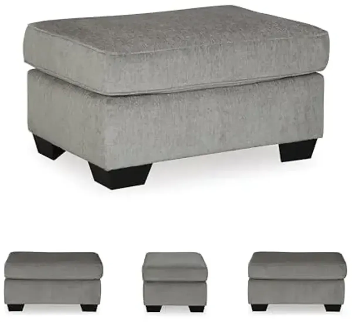 Signature Design by Ashley Altari Modern Rectangular Accent Ottoman, Light Gray