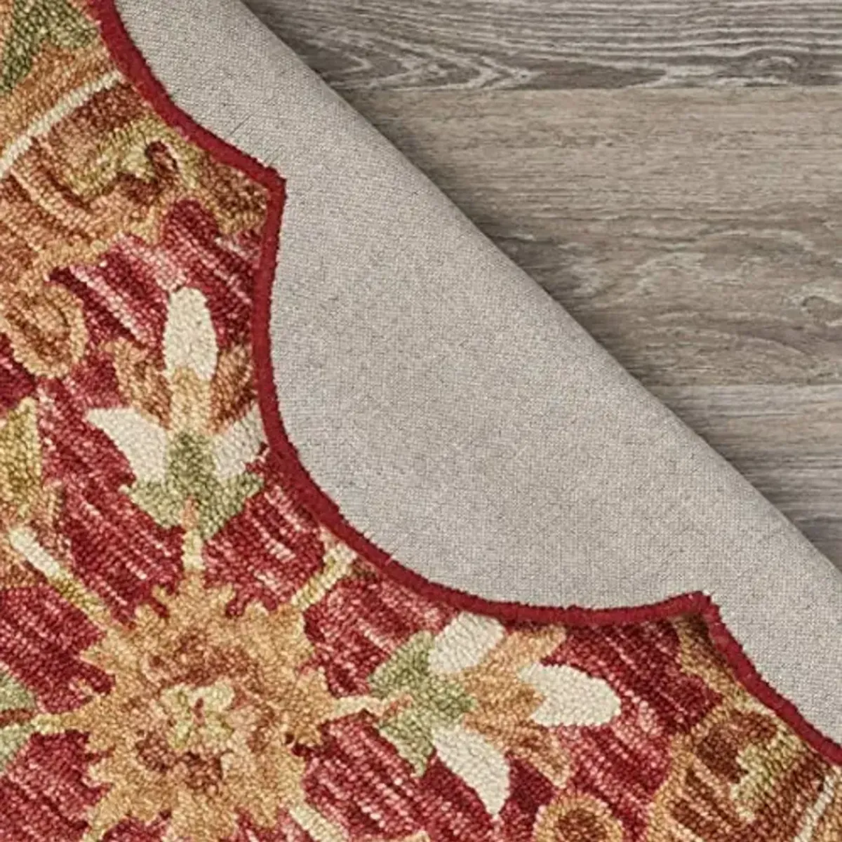 LR Home SINUOUS Area Rugs, 4' (Round), Red/Multicolor