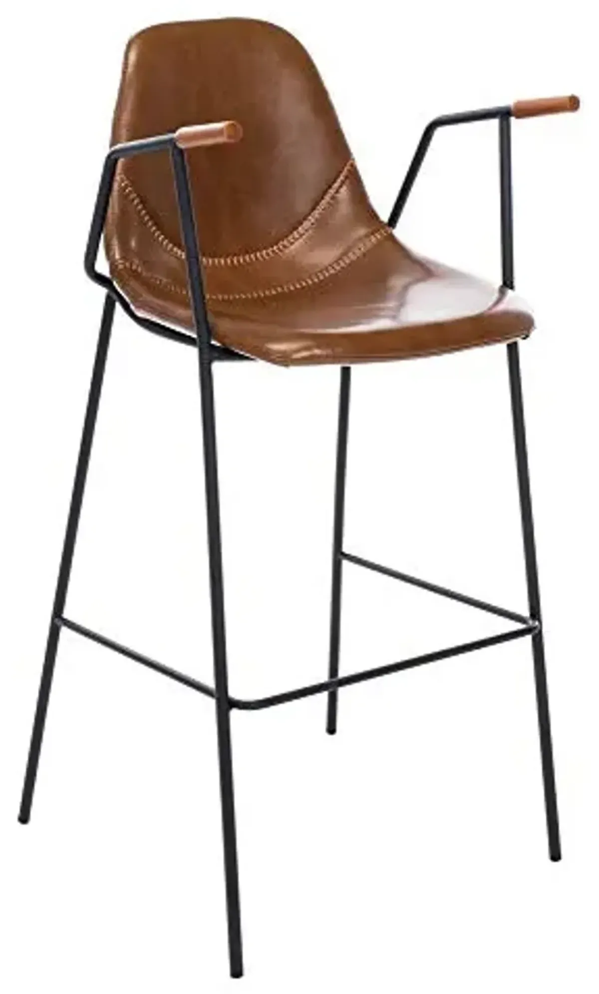 Safavieh Home Collection Tanner Mid-Century Cognac Bar Stool