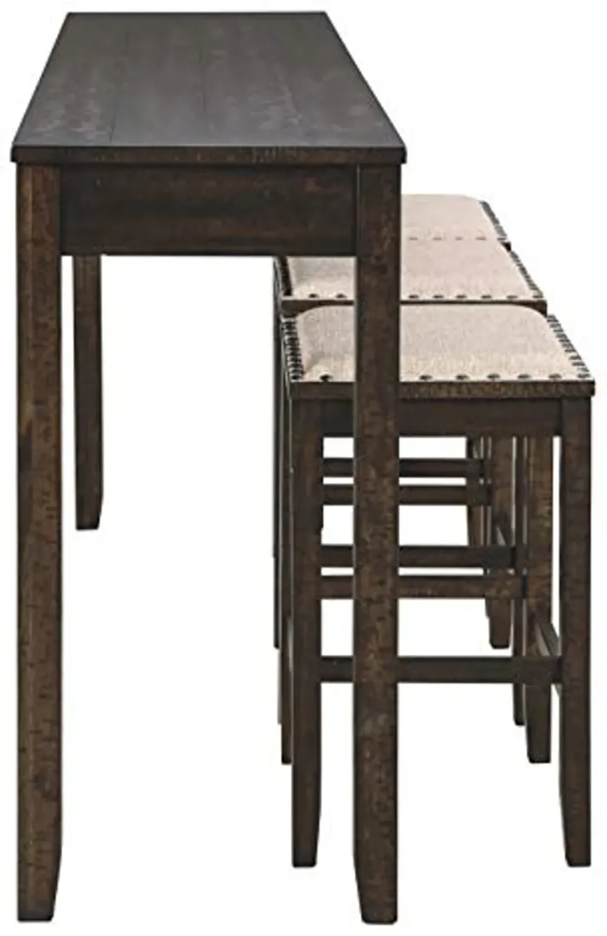 Signature Design by Ashley Rokane Urban Farmhouse 25" Counter Height Dining Room Table Set with 3 Bar Stools, Brown