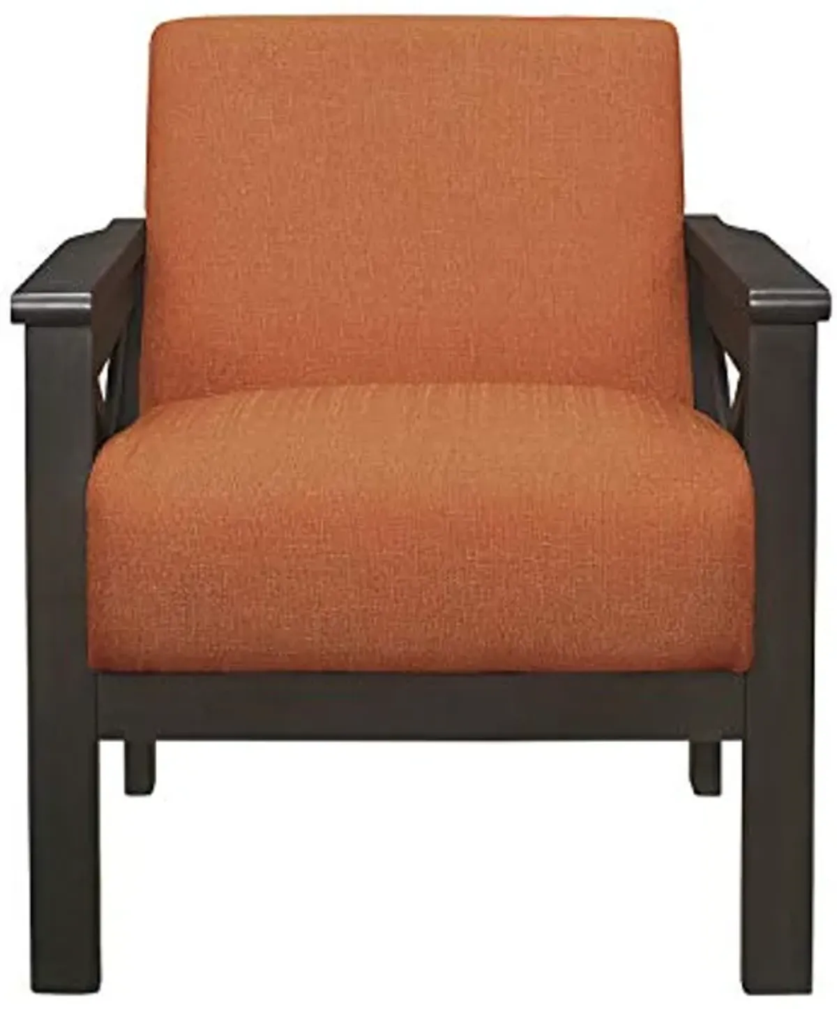 Lexicon Larue Fabric Wood Arm Accent Chair, Orange