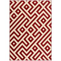 5 Ft. x 8 Ft. Indoor/Outdoor Backless Rug with 5000 Hours of UV Protection - Greek Key Red