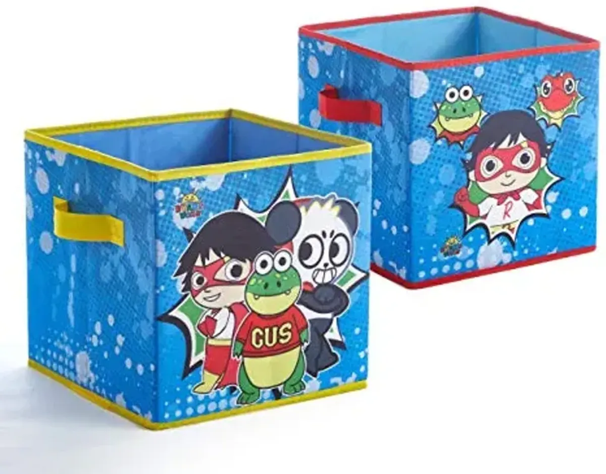 Idea Nuova Ryan's World Set of 2 Durable Storage Cubes with Handles