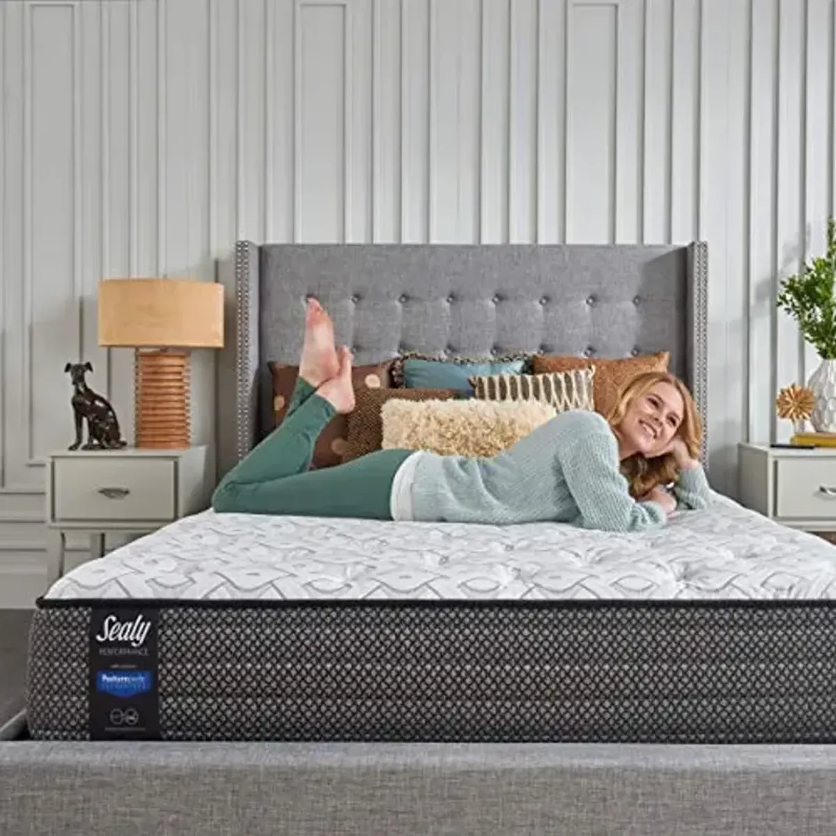 Sealy Response Performance 11.5-Inch Plush Tight Top Mattress, Split California King, White
