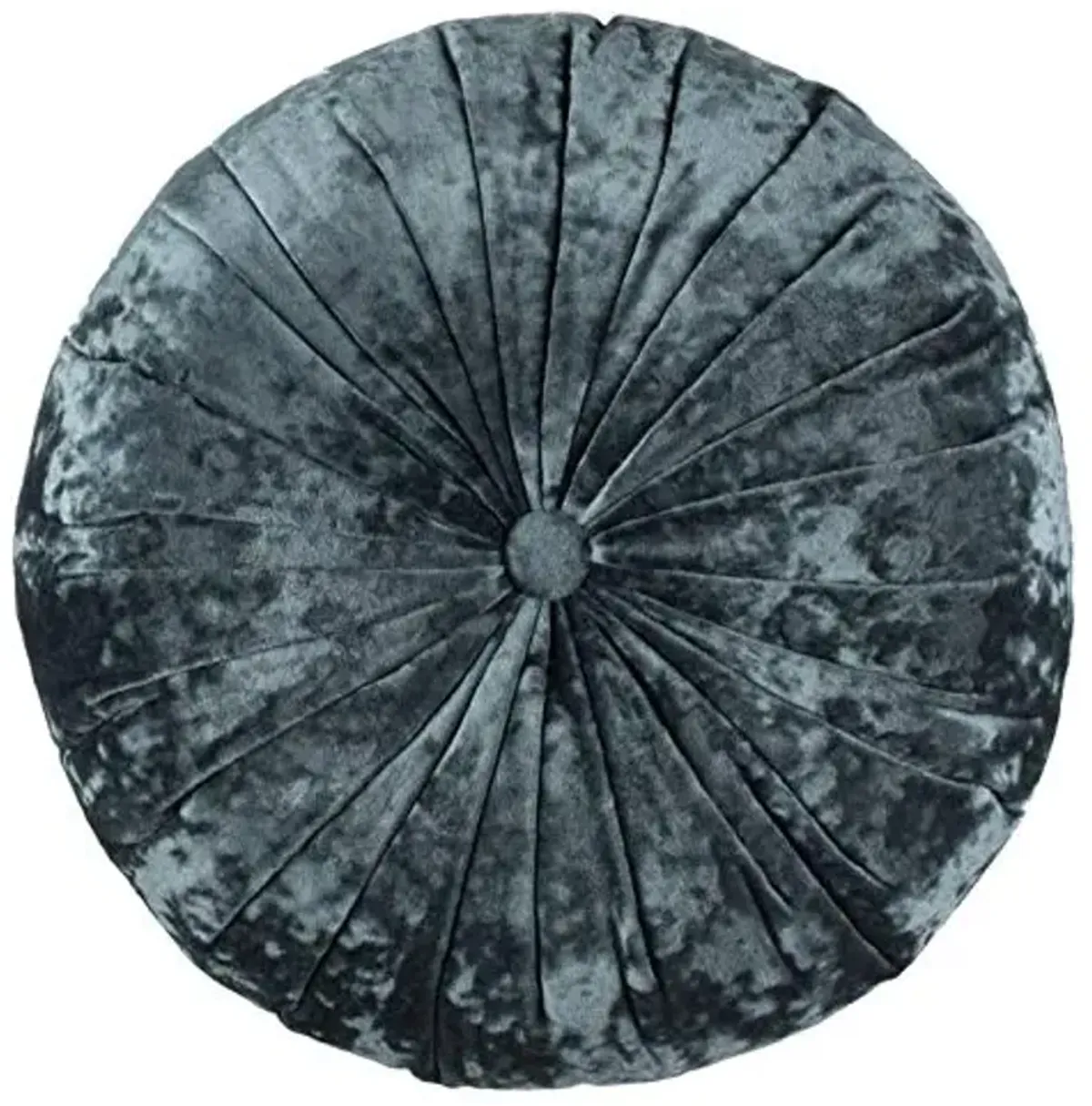 SAFAVIEH Home Caramia Smoke Blue Button Tufted 15-inch Round Decorative Pillow