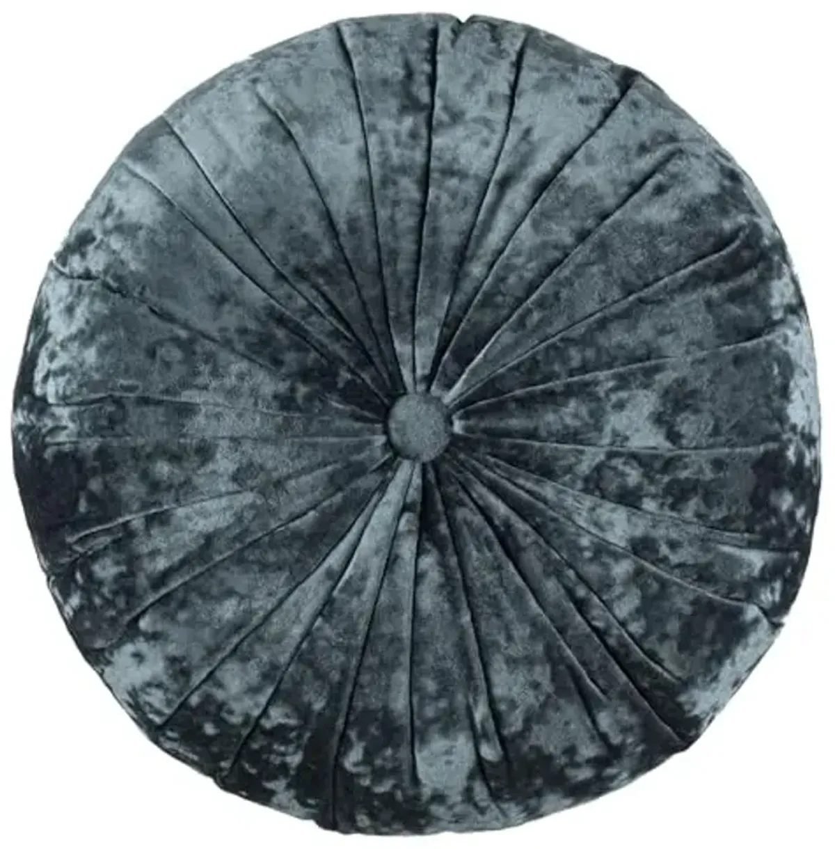 SAFAVIEH Home Caramia Smoke Blue Button Tufted 15-inch Round Decorative Pillow