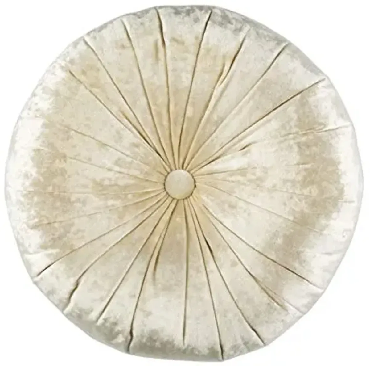 SAFAVIEH Home Caramia Cream Round Button Tufted Decorative Pillow Pillow, 16"x16"