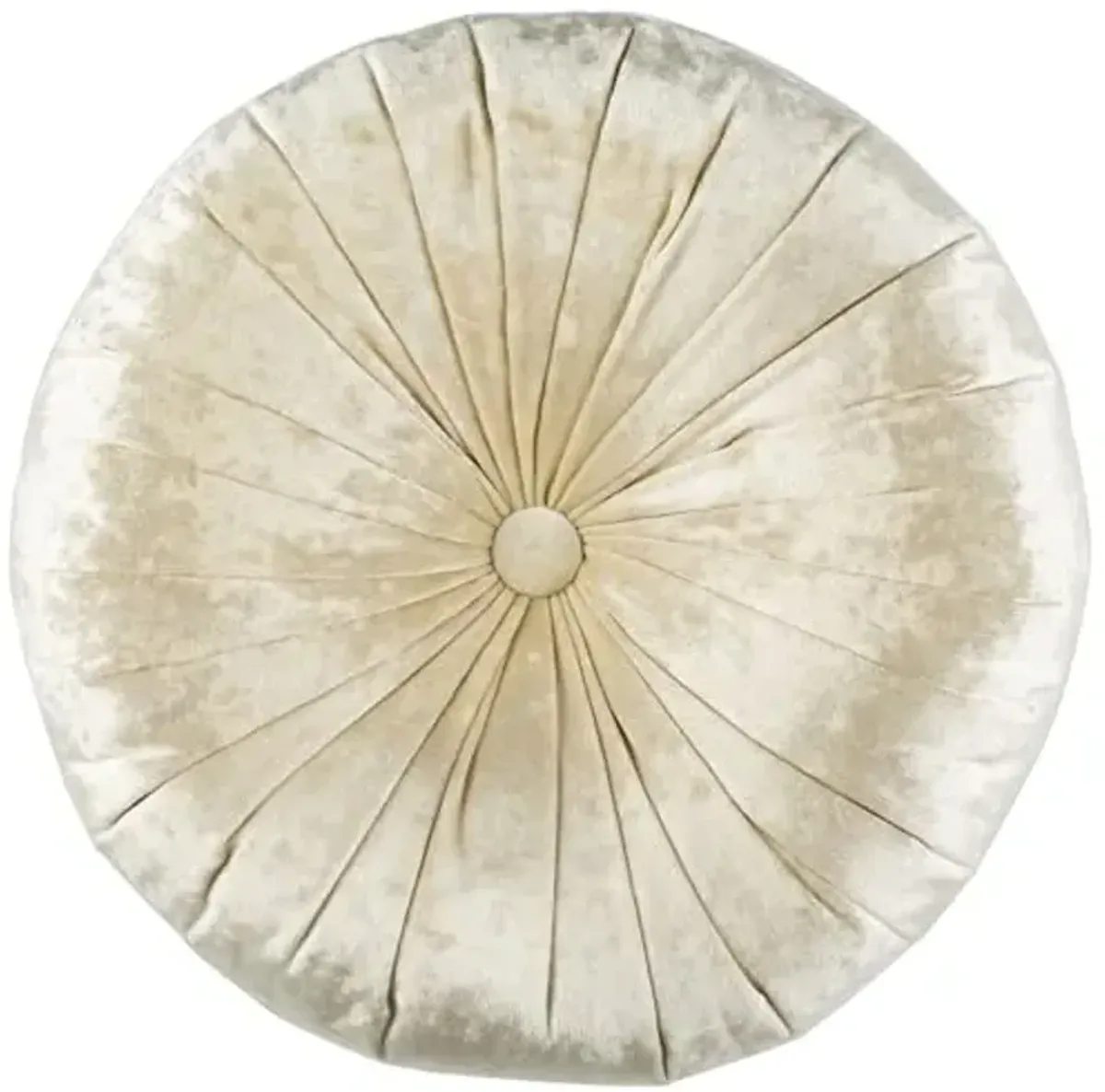 SAFAVIEH Home Caramia Cream Round Button Tufted Decorative Pillow Pillow, 16"x16"