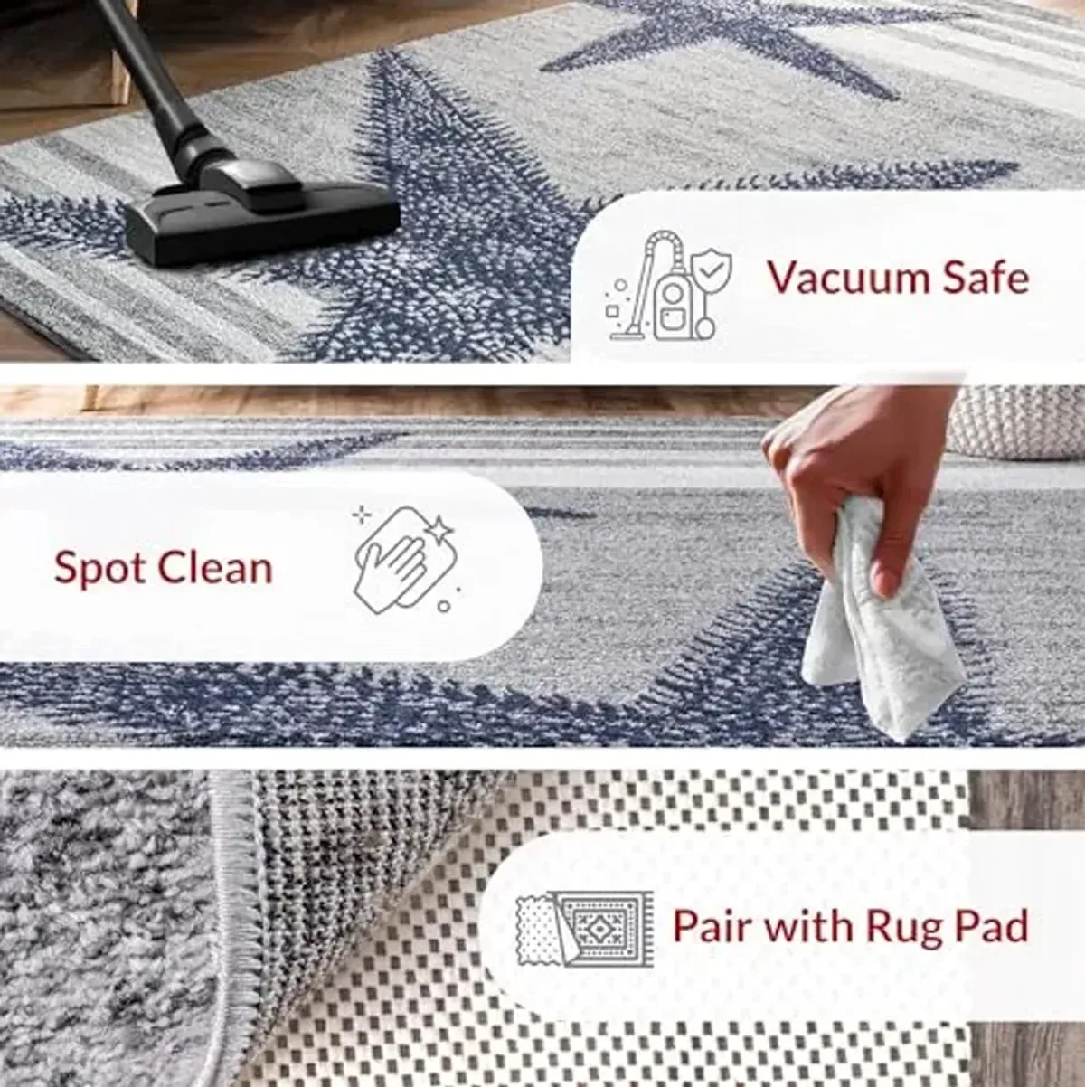 nuLOOM Thomas Paul Starfish and Striped Area Rug, 4' x 2' 4", Grey