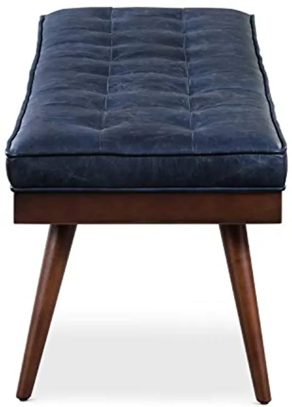 POLY & BARK Napa Luca Leather Bench, Midnight Blue