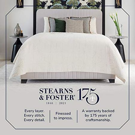 Stearns & Foster Estate 14" Hurston Luxury Plush Tight Top Mattress and 5-Inch Foundation, Split California King, Hand Built in the USA
