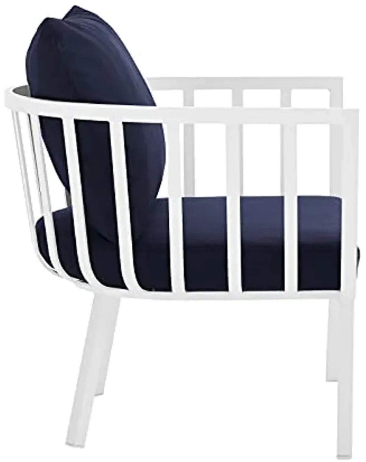 Modway Riverside Outdoor Furniture, Armchair, White Navy