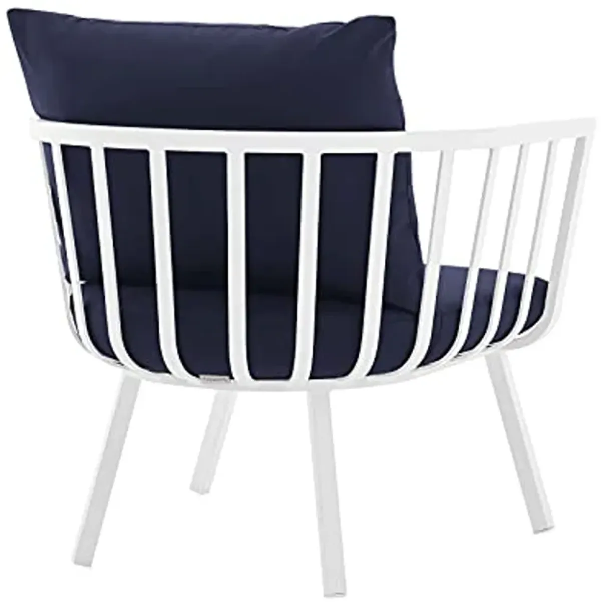 Modway Riverside Outdoor Furniture, Armchair, White Navy