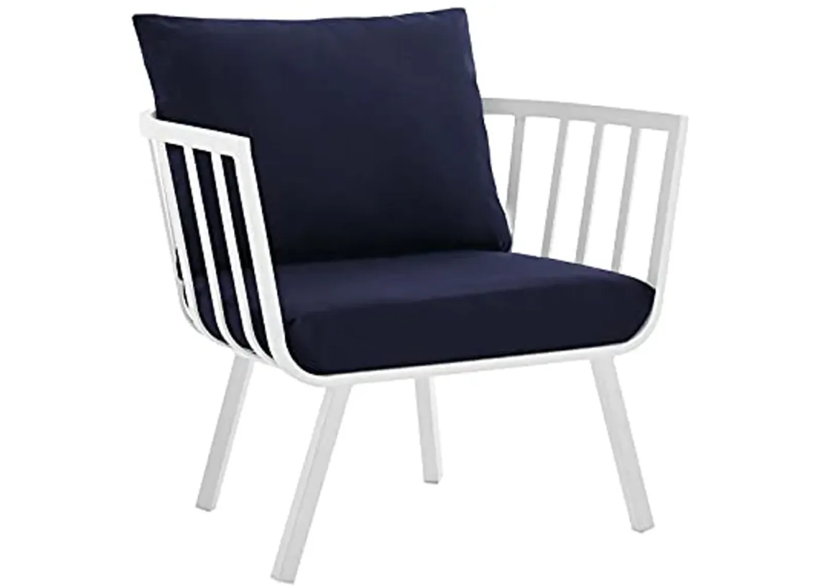 Modway Riverside Outdoor Furniture, Armchair, White Navy