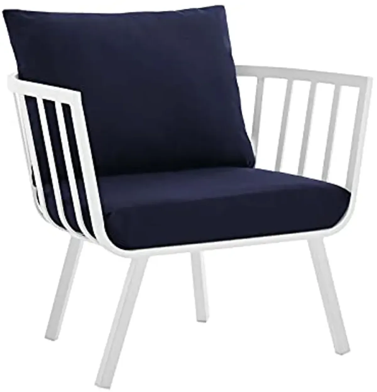 Modway Riverside Outdoor Furniture, Armchair, White Navy